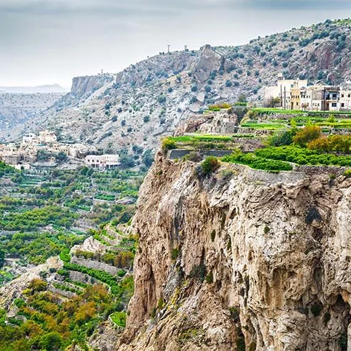 Terraced village on the edge of a gorge on Jabal Akhdar