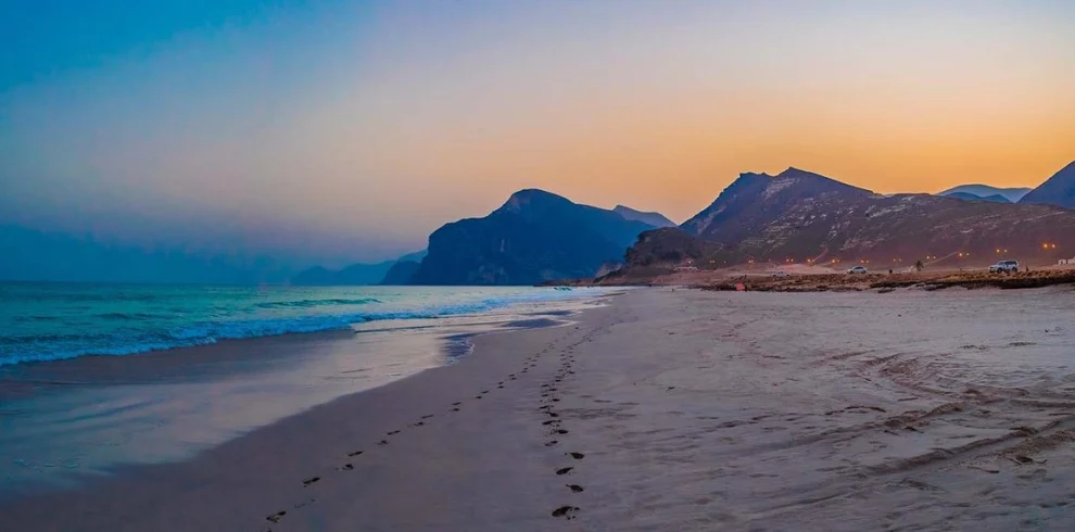 Sunset over Mughsail Beach near Salalah